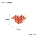 Pink zircon heart-shaped stainless steel pendant charm with golden frame and side rings - Multicolor Zirconia Heart (AP43229DW2)