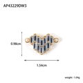 Golden heart pendant with zircons and connectors measuring 0.98cm by 1.54cm - Multicolor Zirconia Heart (AP43229DW3)