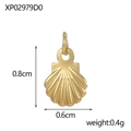 Macro detail of a 0.8cm golden scallop shell pendant for DIY jewelry making - Gold Small Scallop Style (XP02979D0)