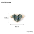 Golden heart pendant with blue rectangular gemstones and side connector rings - Multicolor Zirconia Heart (AP43229DW4)