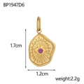 Macro view of evil eye sunburst pendant with dimensions 1.7cm by 1.2cm and weight 2.2g - Dark Purple Eye Center (BP1947D6)