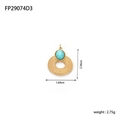 Detail view of teardrop turquoise pendant with precise dimensions and weight specs - Hollow Round Amazonite Style (FP29074D3)