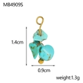 Detail of blue turquoise stone pendant with gold loop measuring 1.4cm high and 0.9cm wide - Turquoise (MB4909S)