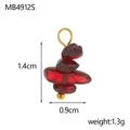 Detail view of a 1.4cm bohemian irregular red crystal pendant with gold hardware - Red Agate Style (MB4912S)