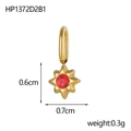 Delicate gold titanium steel eight-pointed star pendant with red zircon stone - Red Style (HP1372D2B1)