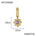 Macro shot of gold star pendant with purple gemstone and measurements 0.6cm by 0.7cm - Purple Style (HP1372D2B2)