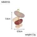 Detail view of colorful bohemian stone charm with dimensions 1.4cm by 0.9cm - Mixed Color Stacking (MB4915S)
