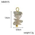 Detail of bohemian gray natural stone pendant with gold bead and spiral layered design - Gray Ore Pattern (MB4917S)