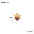 Golden stainless steel heart pendant with purple zircon stones, size 1.19cm by 1.03cm - Half Pave Heart (BP43673D1)