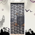 Halloween Türvorhang aus schwarzer Spitze mit Totenkopfmustern für Partydekoration - 100*100cm / Totenkopf Schwarz