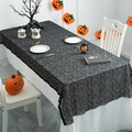 Halloween rectangular black lace tablecloth featuring spider webs and skulls patterns - 100*100cm / Ghost Hand Black