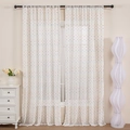 White semi-sheer curtains with colorful polka dot embroidery for bedroom and living room decor - 140cm x 100cm / White (Colorful Dots)