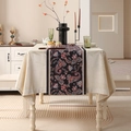 Elegante Amerikaanse tafelloper met vlinder- en bloempatronen op zwarte basis - 35*45cm / Zwart Vlinder Bloemen