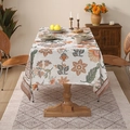 Mantel grueso con estampado floral de estilo rústico vintage para mesa de comedor - 132*132 / Estilo de Planta Tropical