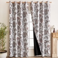Blackout curtains with vintage floral patterns and silver grommets in a cozy living room - 130*160CM / Single Elegant Floral