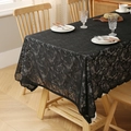 Nappe élégante en dentelle noire avec motifs floraux creux et style bohème vintage - 140*100 / Floral Queue de Phénix Noir