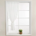 Rideaux en velours tencel blanc translucide avec bords à volants pour balcon et salon - 100*130cm