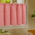 Tenda da caffè a quadretti rossi e bianchi con texture rustica in cotone e lino - 60x145 / Piccolo Gingham Rosso