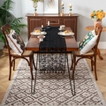 Elegant black lace table runner with butterfly embroidery and decorative fringe tassels - 35*91cm / Black Tassel