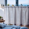 Blue lace curtain with tulip embroidery and semi-transparent mesh fabric - Size 140x60 / Gray Cafe Curtain
