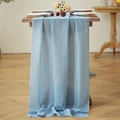 Light blue thick chiffon table runner for wedding and party table decoration - 70*300 / Dusty Blue