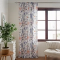Floral butterfly print curtain with lavender and orange peony design for bedroom - 130*160 / Rainbow