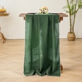 Elegant forest green chiffon table runner with fine white stitched edges for parties - 70cmx300cm / Green