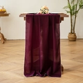 Elegant burgundy chiffon table runner with delicate hemmed edges for wedding decor - 70cmx300cm / Burgundy