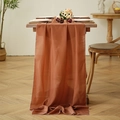Eleganter Tischläufer aus Chiffon in Terrakotta für Hochzeiten und Partys - 70cmx300cm / Karamellbraun