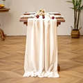Ivory chiffon table runner with elegant drape for wedding party and table decor - 70*300 / Champagne