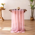 Eleganter hellrosa Chiffon-Tischläufer mit feiner Saumkante für Hochzeitsdekoration - 70cmx300cm / Korallenrosa