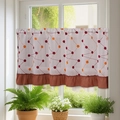 Kort café-gordijn met rode stip geometrisch patroon en ruches voor keukenramen - 150*60cm / Veelkleurige stippen