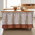 Cortina vintage de flores para armario con volante naranja decorativa de cocina - Pequeño / Margarita