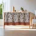 Cortina de armario floral vintage con ribete plisado marrón para protección del polvo - Pequeño / Negro Floral
