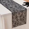 Halloween black lace table runner featuring a detailed spider web pattern on white surface - 30*45cm / Spider Web