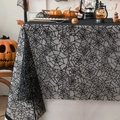 Halloween Tischdecke aus schwarzer Spitze mit Spinnennetzmuster für Festdekoration - 100*100cm / Schwarz Spinnennetz