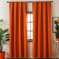 Tende oscuranti arancioni in stile minimalista con tasca per asta per il soggiorno - Tasca per Asta Un Pannello / Arancione
