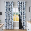 Blue and beige polka dot blackout curtains with eyelets for modern home decor - 130*160 1 Panel / Blue Polka Dot