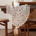 Chemin de table en dentelle détaillé avec crochet ajouré et pompons élégants - 40*180CM / Beige