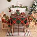 Set tovaglia a quadretti rossi e verdi con cuscini natalizi abbinati per tavola - Rombo Rosso Verde Di Natale / 140*100cm