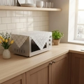 Elegant white lace microwave oven cover with delicate floral embroidery and vintage design - 60x60cm / White Plum Blossom