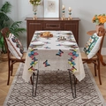 Mantel rectangular de encaje con bordado de mariposas vintage para mesa de comedor - 140*100cm / Mariposa