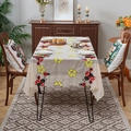 Mantel rectangular de encaje de malla con bordados de mariquitas y flores amarillas - 140*100cm / Patrón de Mariquitas