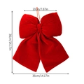 Red velvet Christmas bow hanging ornament with size details 20cm by 36cm for festive decor - Large