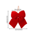 Vista detallada del lazo navideño de terciopelo rojo 22x22cm con dimensiones - M / Burdeos