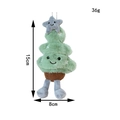 Pendaglio natalizio in peluche a forma di albero con faccina e stella grigia - Albero di Natale