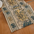 Gestreifter Tischläufer mit Jacquard-Elefantenmuster und böhmischen Paisleymotiven - 35*45cm / Elefant Gesäumt