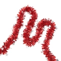 Plump 2m red Christmas tinsel garland with silver star sequins and metallic finish - 2 Meters / Red