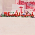 Red 7-section wooden Christmas train ornament with Santa and snowman figures - Seven Sections Red / Red