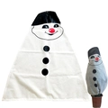 Funda protectora de tela no tejida para plantas con motivo de muñeco de nieve de invierno - Muñeco de Nieve con Sombrero Negro